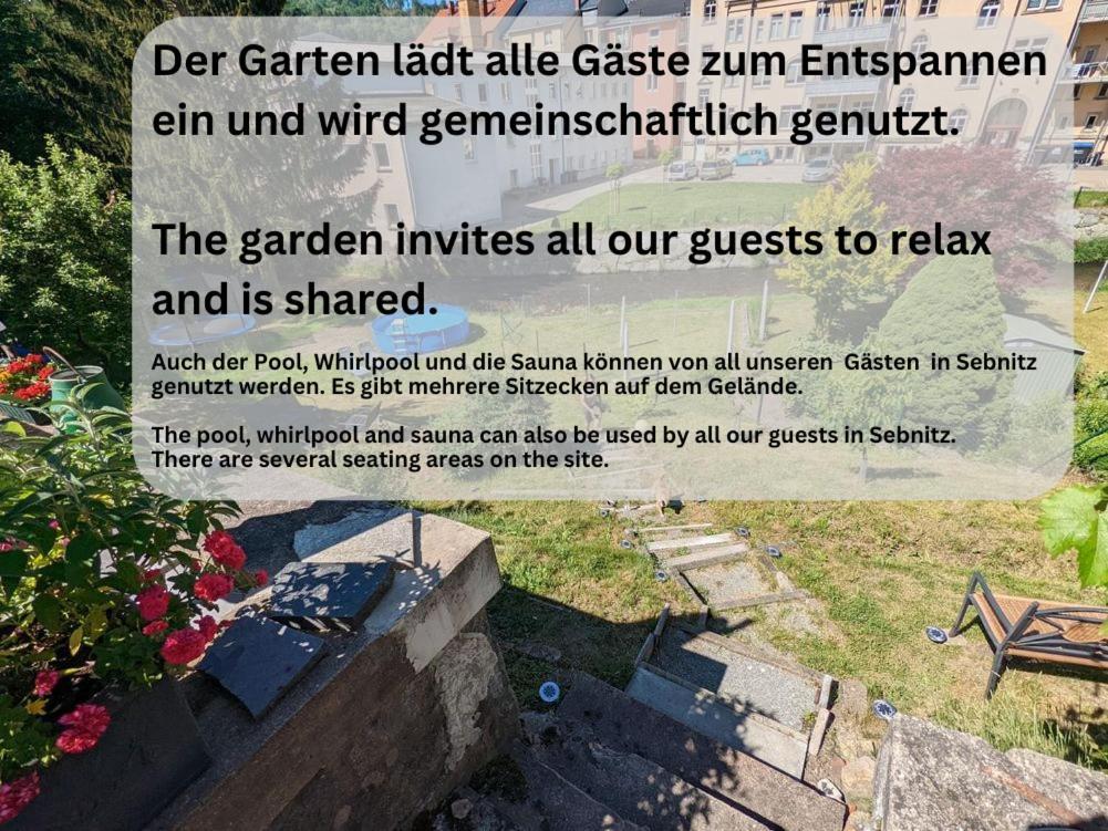 Zi2 - Urlaubsmagie - Whirlpool, Sauna Und Garten Lägenhet Sebnitz Exteriör bild